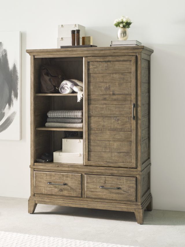 Kincaid® Furniture Plank Road Wheeler Brown Door Chest-3