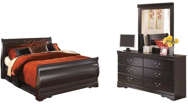 Signature Design by Ashley® Huey Vineyard 2-Piece Black Queen Sleigh Bed Set-0