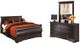 Signature Design by Ashley® Huey Vineyard 2-Piece Black Queen Sleigh Bed Set-0