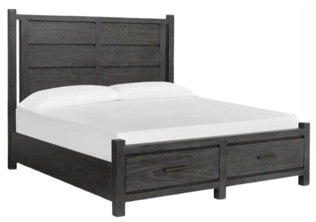 Magnussen Home® Plum Creek Ravenwood Black California King Panel Storage Bed -0