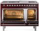 Ilve® Nostalgie II Series 48" Burgundy Pro Style Dual Fuel Range-1