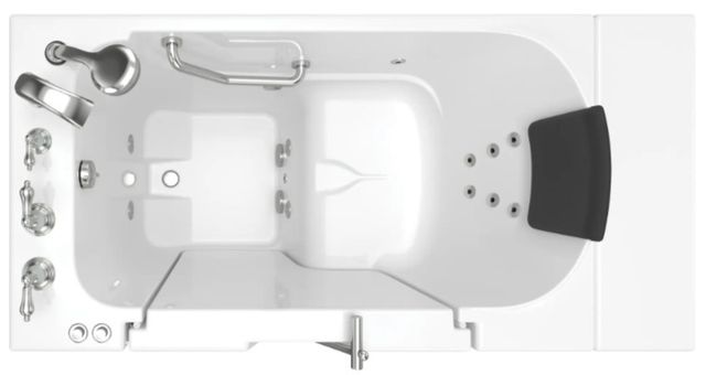 American Standard Gelcoat White 30” x 52” Walk-in Tub with Whirlpool System - Left-Hand Drain with Faucet-1