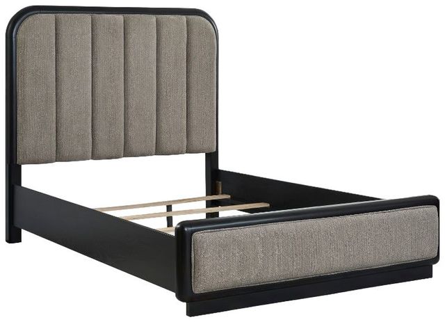 Signature Design by Ashley® Rowanbeck Black/Gray Queen Upholstered Panel Bed-3