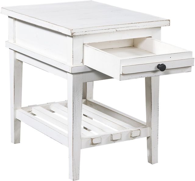 aspenhome® Reeds Farm Weathered White Chairside Table-1