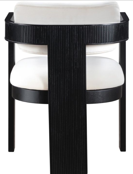 Meridian Furniture Sacha Cream/Black Velvet Dining Chair-3