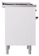 Ilve® Nostalgie II Noblesse 36'' White Pro Style Dual Fuel Range with Burnished Trim-2