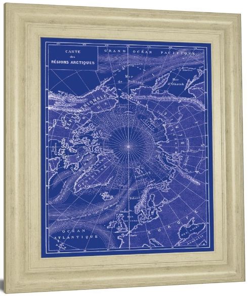 Classy Living Vintage Collection Arctic Map 22"W Wall Art-3