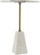 A & B Home Brass Inlay With Black Pattern Side Table with Marble Base-1