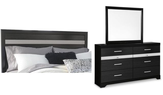 Signature Design by Ashley® Starberry 3-Piece Black Queen or Full Panel Headboard Bedroom Set-0
