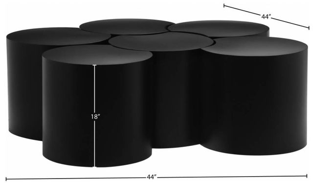 Meridian Furniture Dimple 6-Piece Matte Black 18" Modular Nesting Coffee Table Set-1