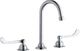 Elkay Chrome 8" Centerset Concealed Deck Faucet with 5" Gooseneck Spout and 6" Wristblade Handles-0