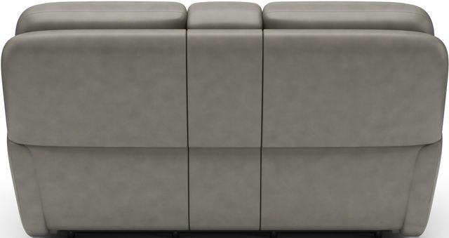 Flexsteel® Zoey Gray Power Reclining Loveseat with Console and Power Headrests-4