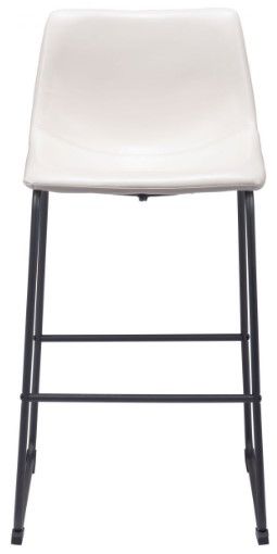 Zuo® Modern Smart 2-Piece Distressed White Bar Chairs-1