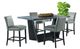 Elements International Beckley 5-Piece Dark Grey Counter Dining Set-0