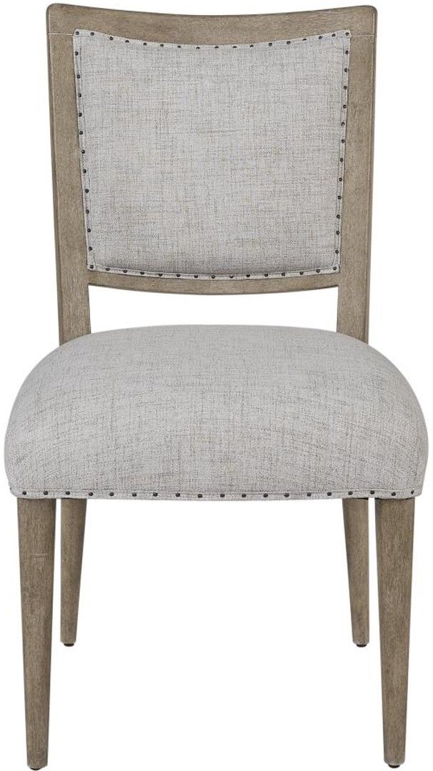 Bernards Citrus Heights Brown/Gray Upholstered Dining Side Chair-2