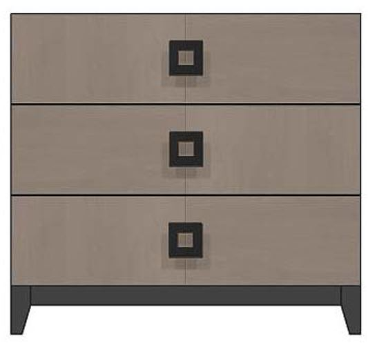 Country View Woodworking Customizable American Modern 36" Square Black 3-Drawer Wood Legs Bedside Chest
