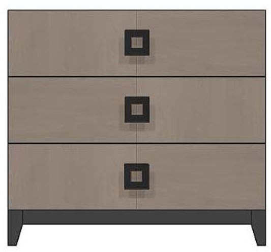 Country View Woodworking Customizable American Modern 36" Square Black 3-Drawer Wood Legs Bedside Chest-0