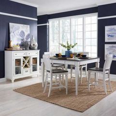 Liberty Furniture Allyson Park 5-Piece Charcoal/Wirebrushed White Gathering Table Set