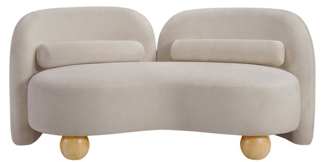 Meridian Furniture Daphne Beige 64" Chenille Fabric Loveseat-2