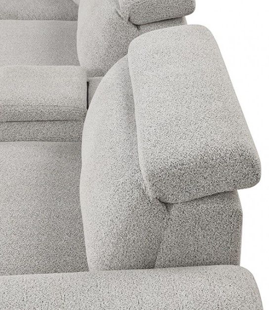 Furniture of America® Hieronimus 5-Piece Light Gray Curved Power Reclining Sectional-3