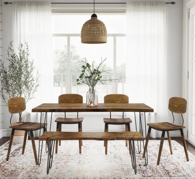 Jofran Inc. Nature's Edge 6-Piece Light Chestnut 79"Dining Set-1