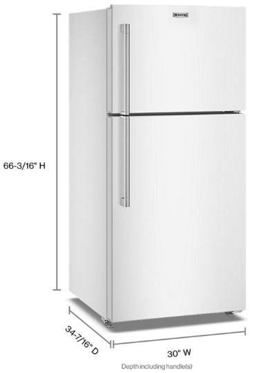 Maytag® 30" 19.3 Cu. Ft. White Garage Ready Top Freezer Refrigerator-4