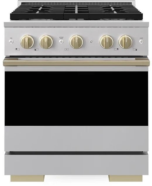 ZLINE Marino 30" Stainless Steel Pro Style Gas Range with Champagne Bronze Accents-0