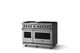 Viking® 5 Series 48" Stainless Steel Pro Style Dual Fuel (NG) Range with Polished Chrome Trim-2