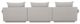Moe's Home Collection Rosello Lounge 4-Piece Light Grey L-Shaped Modular Sectional and Ottoman-4