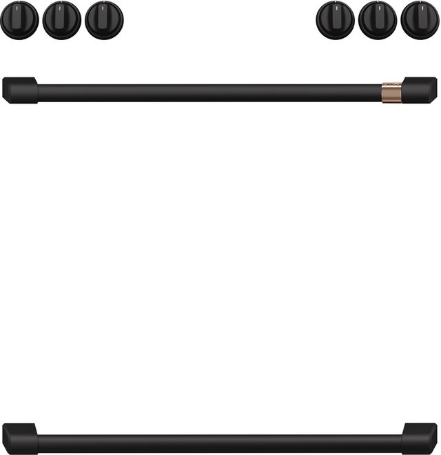 Café™ Flat Black Front Control Induction Knobs and Handle Kit-0