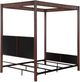 Coaster® Zimmerlee Beige/Rust Brown Queen Upholstered Canopy Bed-4