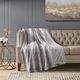 Olliix by Madison Park Zuri Grey 60x70" Polyester Faux Tip Dyed Brushed Long Fur Throw-3