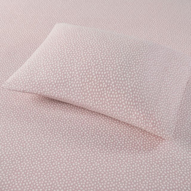 Olliix by True North by Sleep Philosophy Cozy Flannel Blush Dots Full Cotton Printed Sheet Set-2