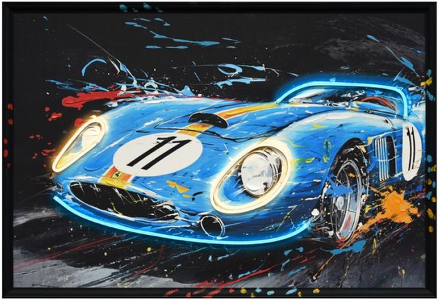 Classy Living Luminous Neon Racer Wall Art-0