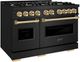 ZLINE Classic Autograph Edition 48" Black Stainless Steel Pro Style Dual Fuel Range with Polished Gold Accents-2