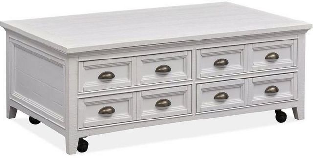 Magnussen Home® Heron Cove Chalk White Lift Top Storage Cocktail Table with Casters-0