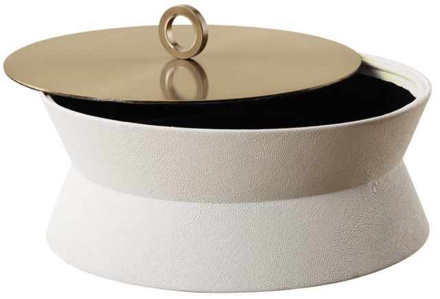 Uttermost® Luxe White Round Box-3