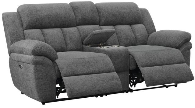Coaster® Bahrain Charcoal Power Reclining Loveseat with Console-1