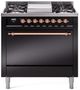 Ilve® Nostalgie II Series 36" Glossy Black Pro Style Dual Fuel Range-0