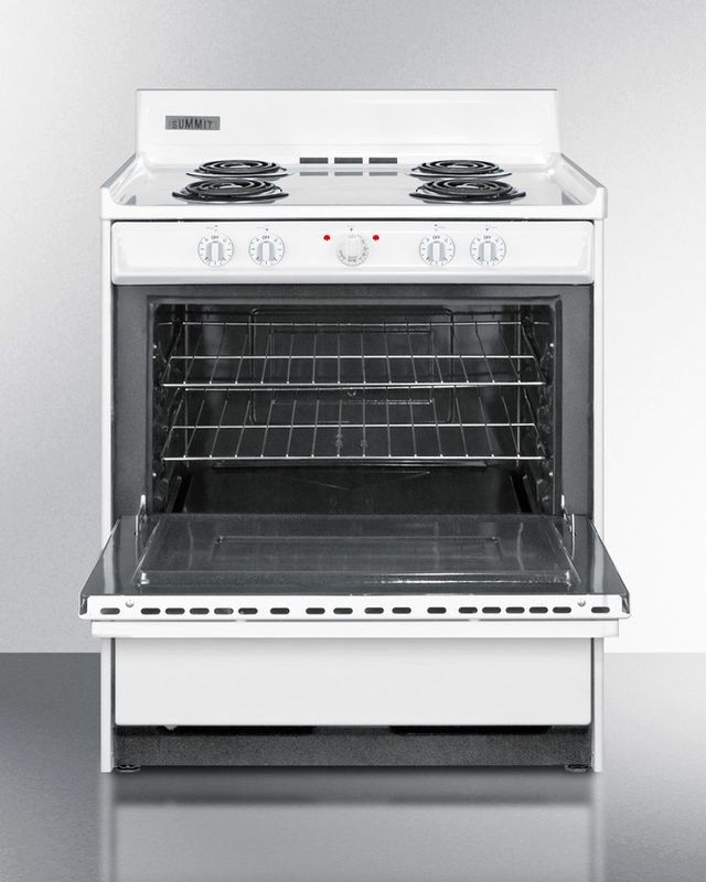 Summit® 30" White Freestanding Electric Range-1