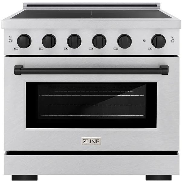 ZLINE Autograph Edition Paramount 36" Satin Stainless Steel Pro Style Induction Range with Matte Black Accents-0