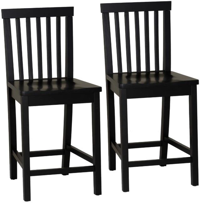 Linon Tory 2-Piece Black Counter Stool Set-0