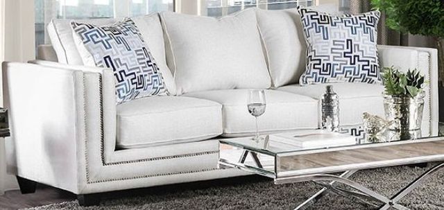 Furniture of America® Ilse Off-White Sofa and Loveseat-2