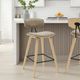 Armen Living Fox 4-Piece Oak/Vintage Taupe Counter Stool Set-1