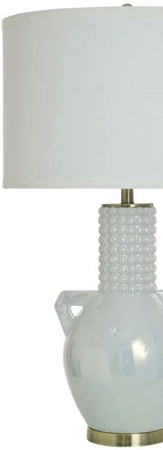 StyleCraft Norman Wyatt Home Angel Pearls White Table Lamp-1