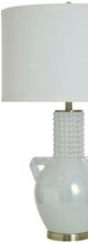 StyleCraft Norman Wyatt Home Angel Pearls White Table Lamp-1