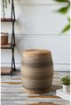A & B Home Natural Rattan Drum Accent Table-2