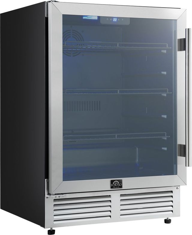FORNO® Frescolino Series Alta Qualita 24" 4.8 Cu. Ft. Fingerprint Resistant Stainless Steel Beverage Center -1