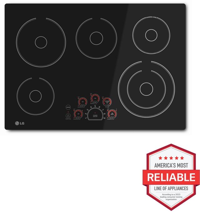 LG 30" Black Electric Cooktop-1