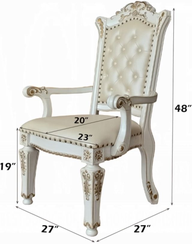 ACME Furniture Vendom Antique Pearl Dining Arm Chair-2